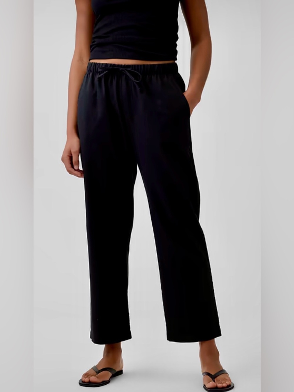 GAP Mid Rise Easy Pant Wide Leg Pull On Black - Women’s Medium - Picture 2 of 14